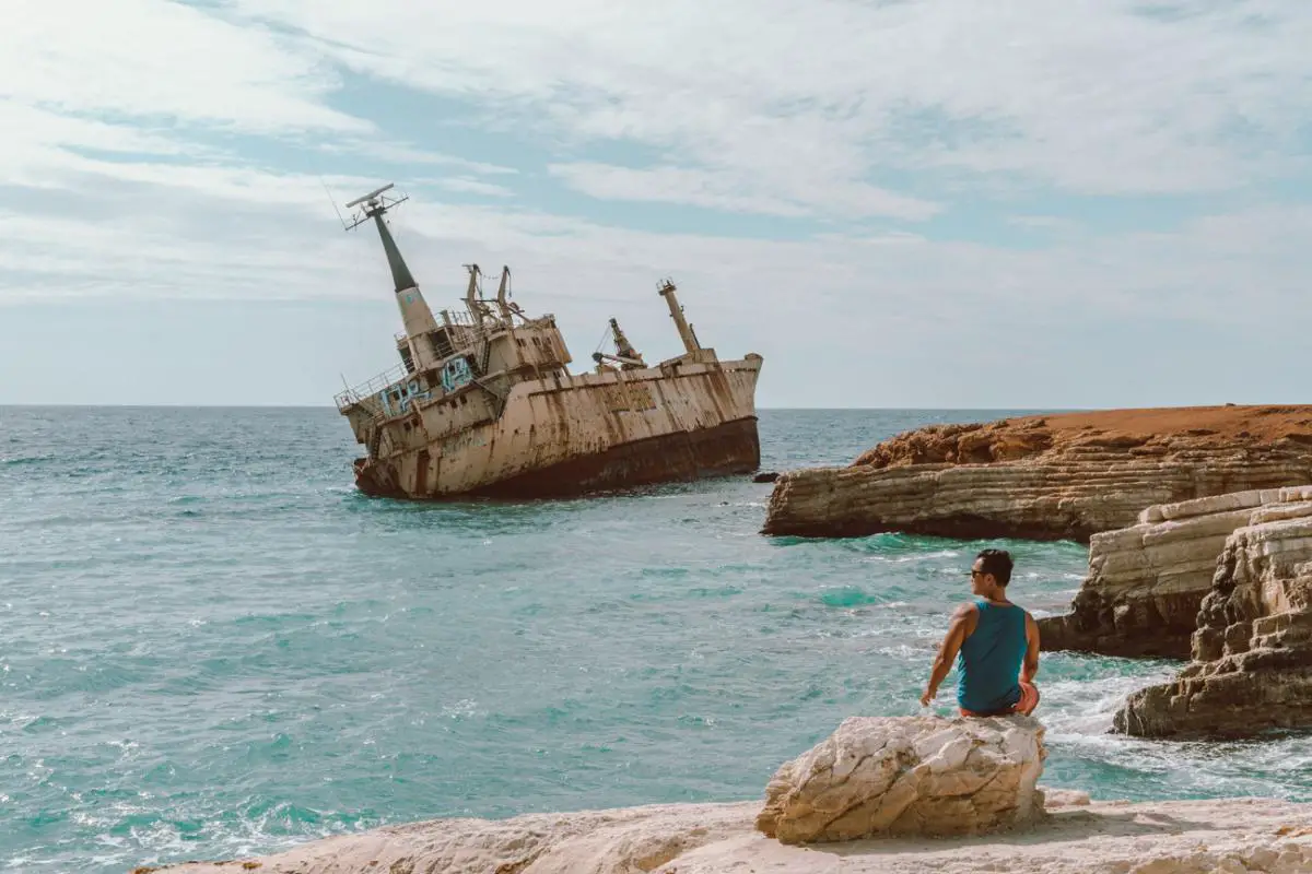 Shipwreck beach paphos cyprus