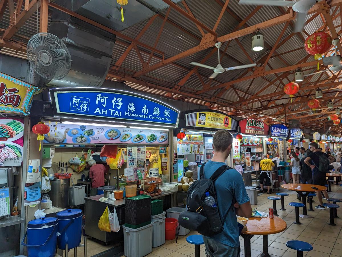 singapore chicken rice hawker market