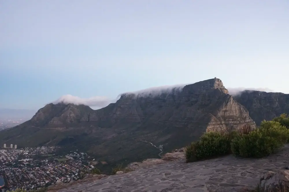 Table Mountain seen from Lions Head.
