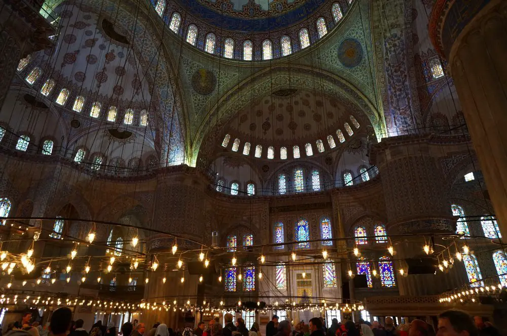 Inside of the Blue Mosque.