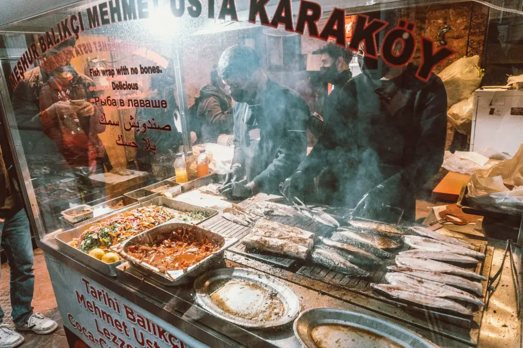 Fish kebab in Istanbul
