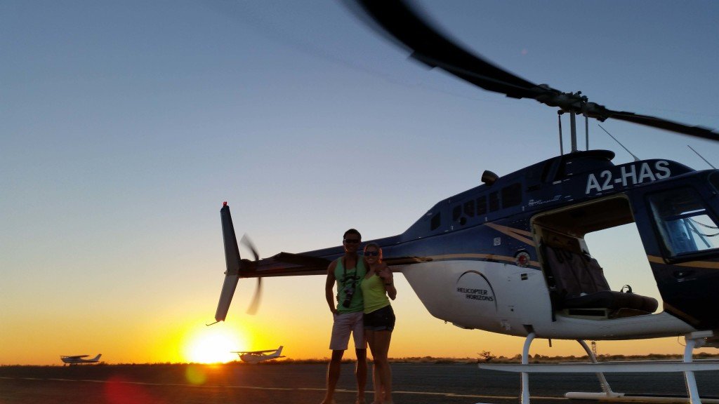Our helicopter at sunset.