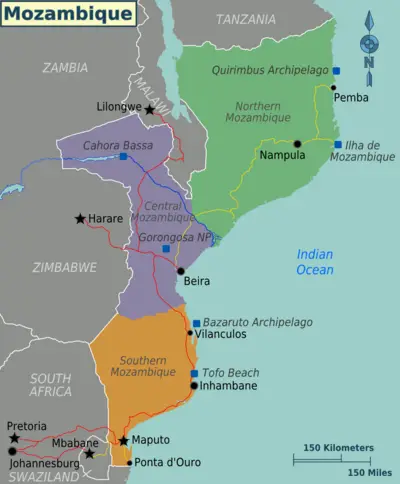Visual depiction of Mozambique