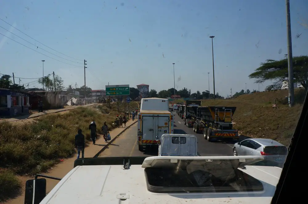 Busy roads in Maputo.