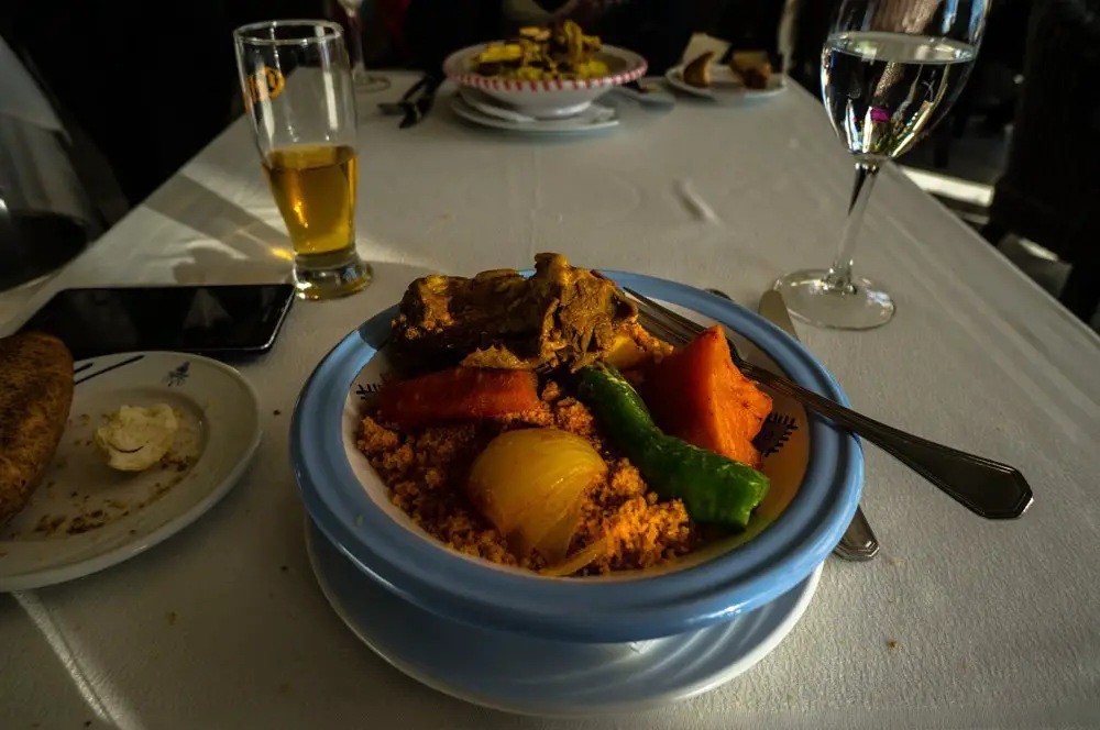 Coucous lunch at a restaurant in Sidi Bou Said.