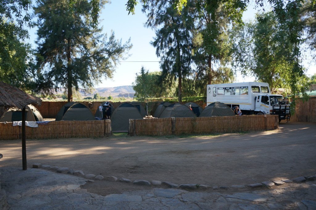 Camping on overland tour Africa