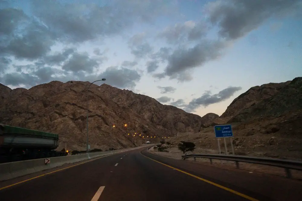 Driving through Jordan on my way to Petra