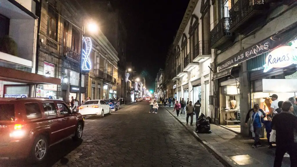Zocalo of Puebla at night