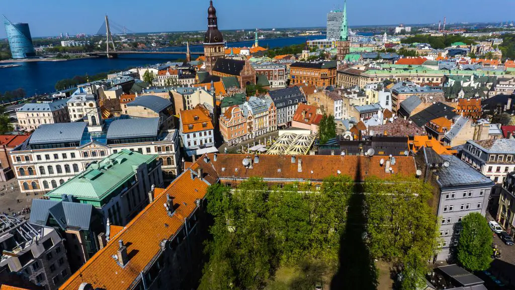 Aerial shot of Riga, Latvia