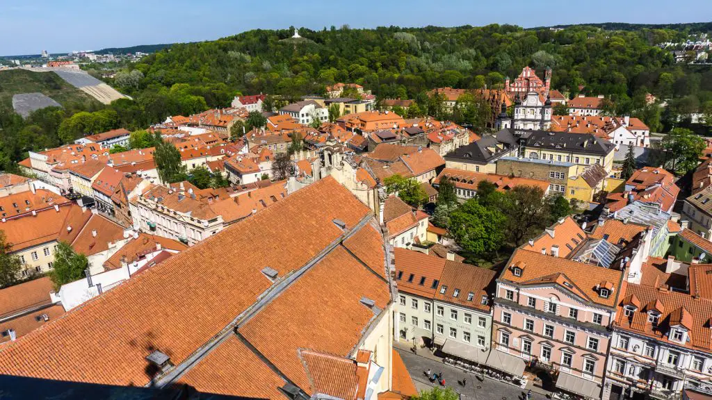 rooftop aerial views Vilnius Lithuania