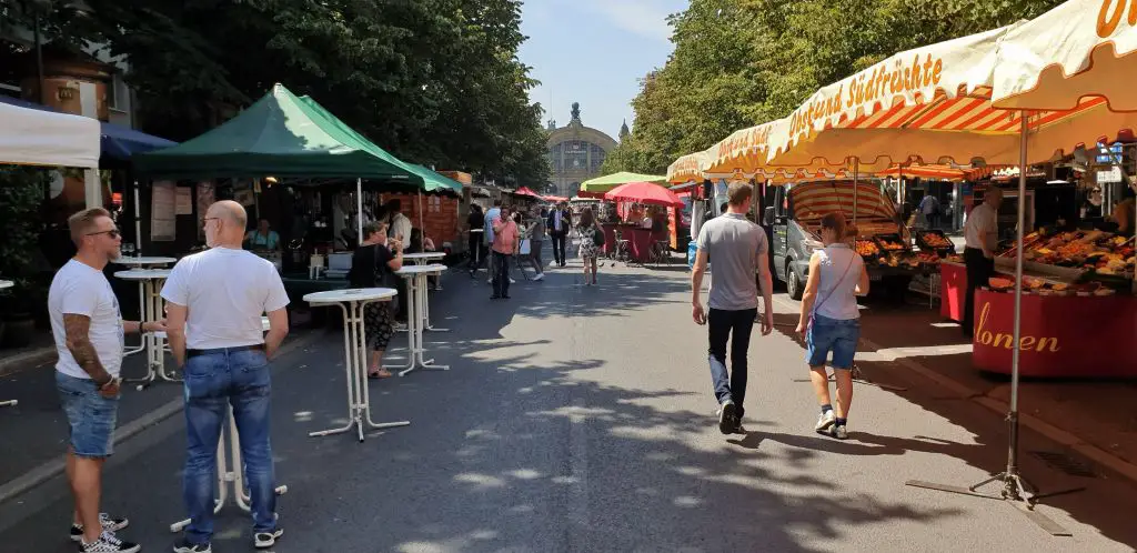 The Bahnhofsviertel market on Tuesdays and Thursdays Frankfurt Germany