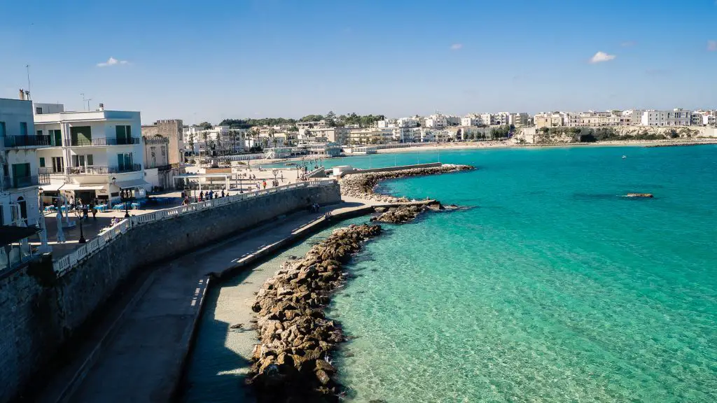 Otranto beautiful beach coastline and water