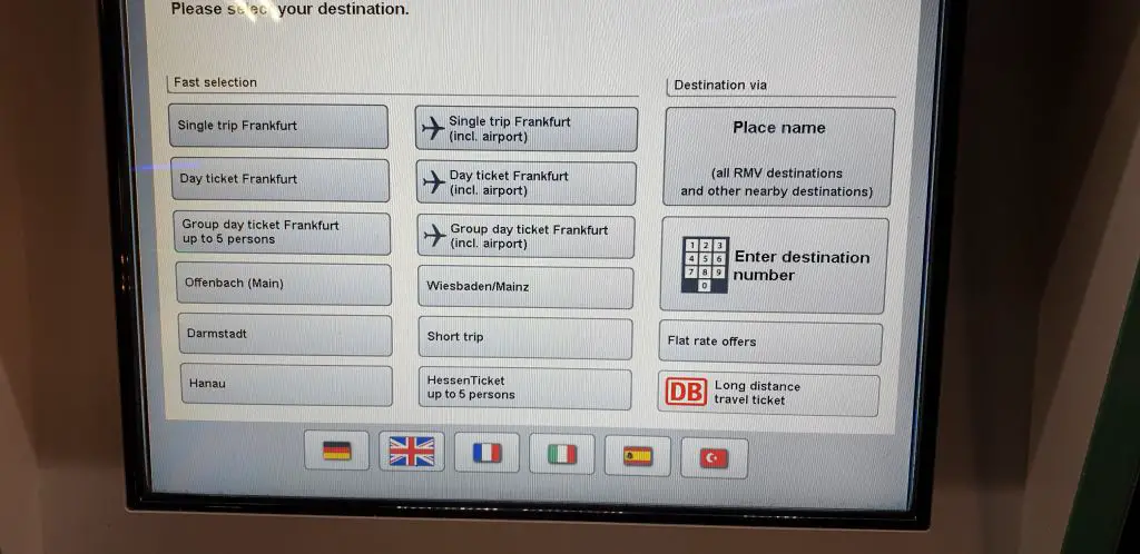 The menu screen, click on the Single Day Trip option at the top with the airplane symbol