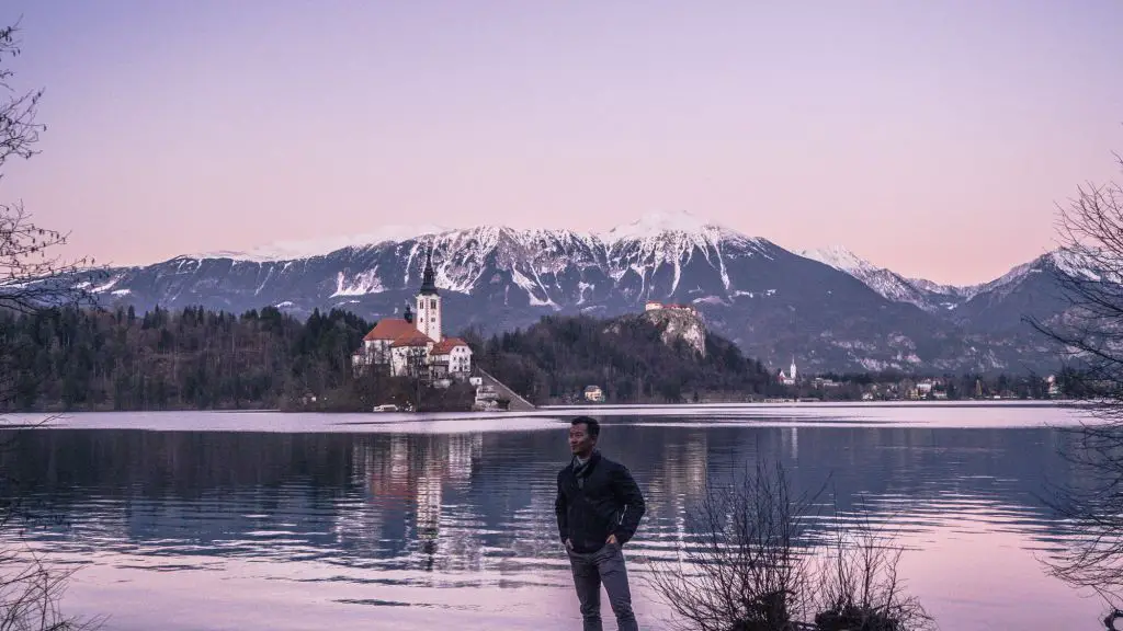 Sunset on Lake Bled