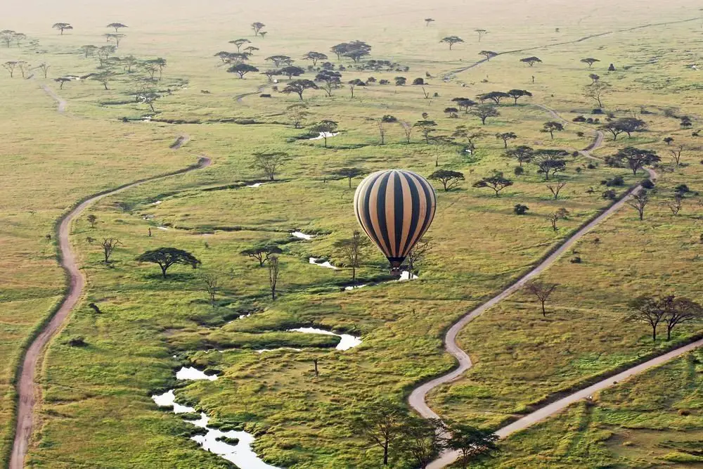 hot air balloon serengeti
