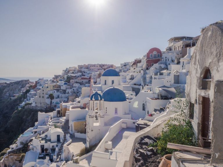 Santorini Oia blue domes