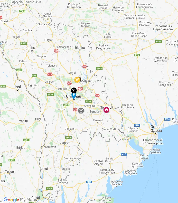 moldova travel itinerary map