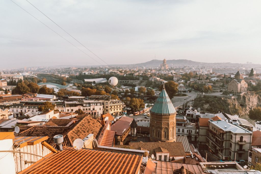 Tbilisi Aerial view old town Georgia