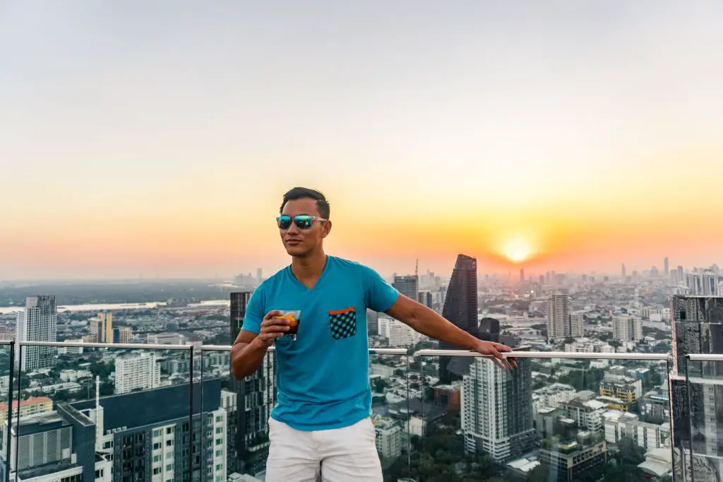 Bangkok rooftop bar sunglasses marriott