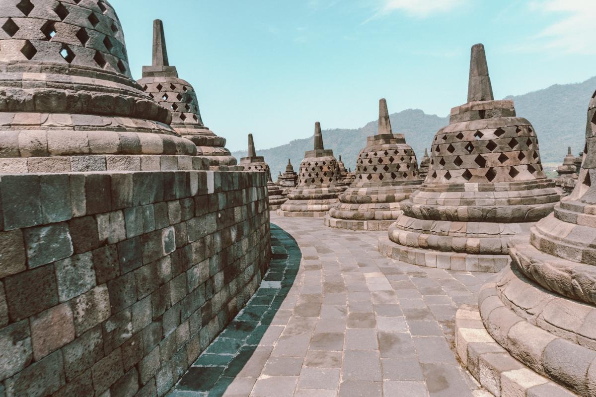 Borobudur temple buddhist indonesia bell towers