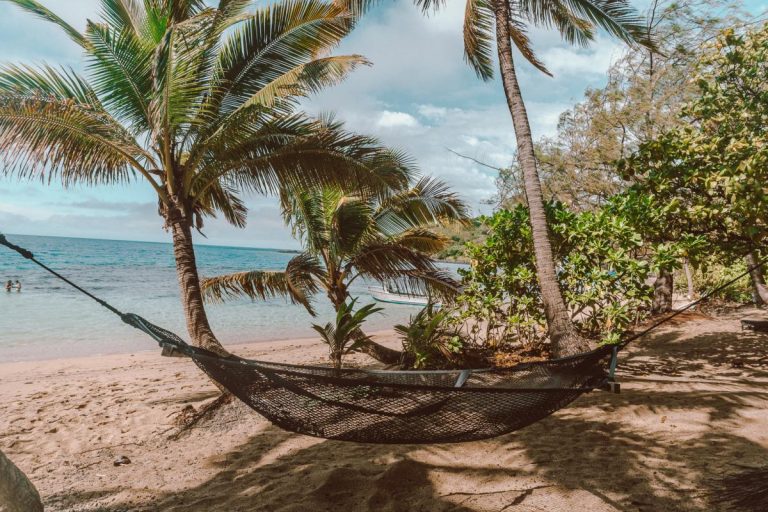 Barefoot Manta resort beach in the Yasawa islands