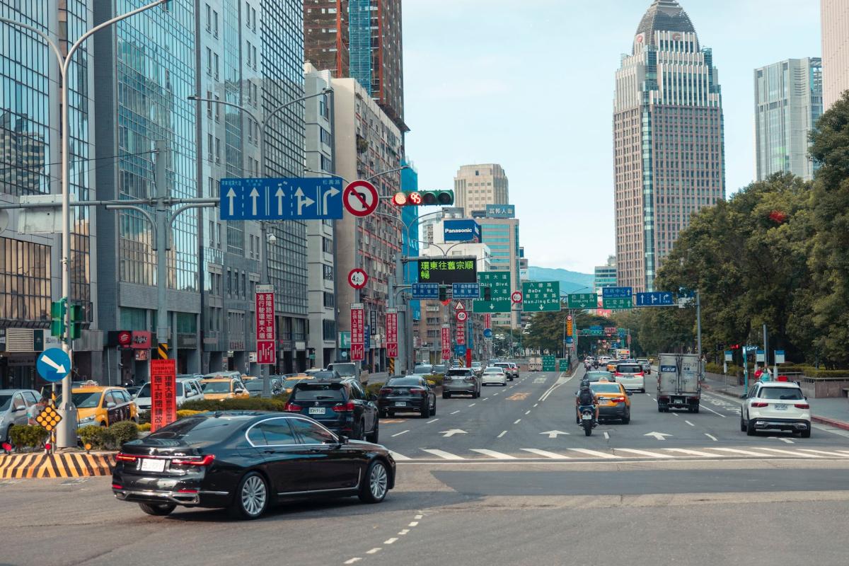 traffic in a city center