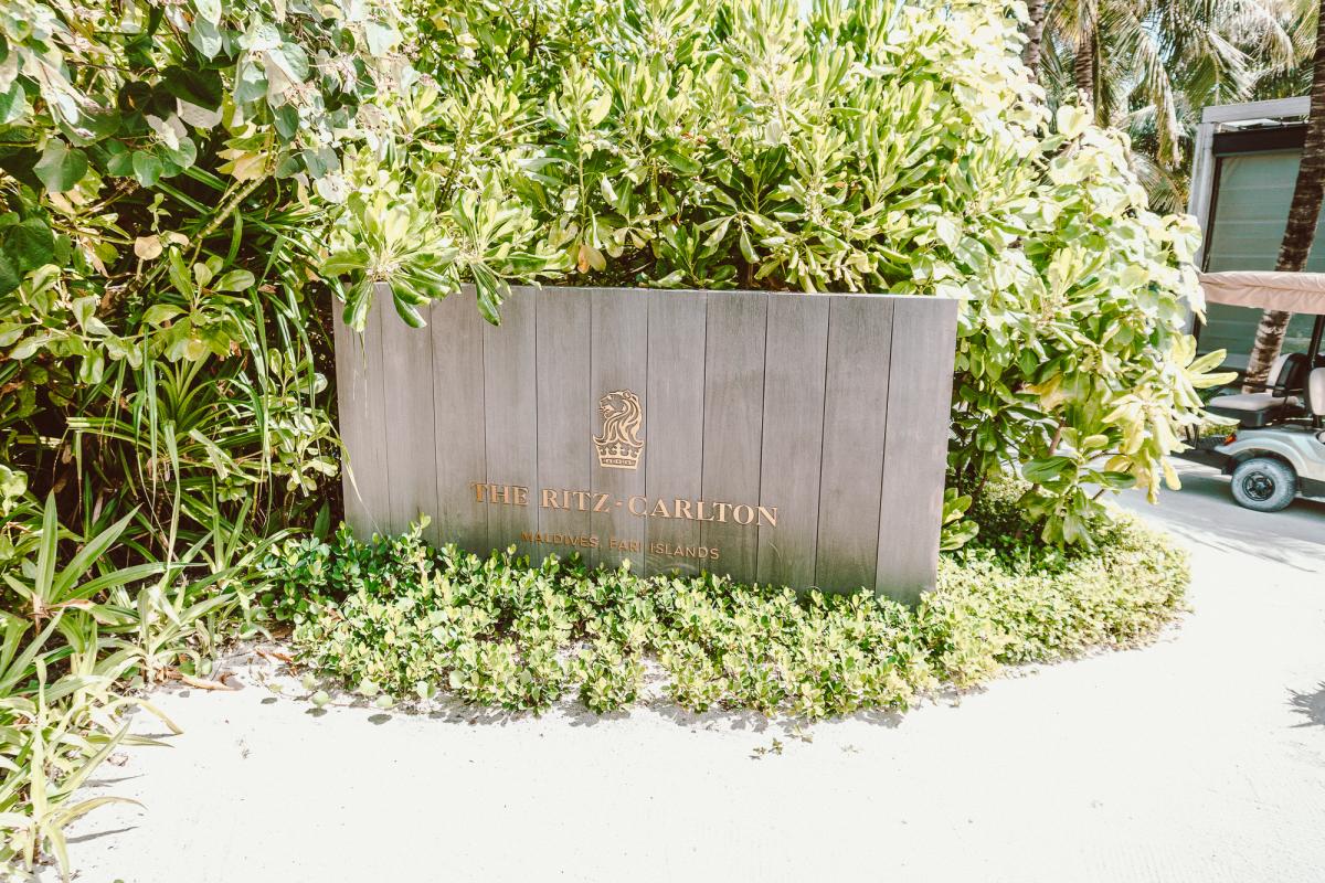 Ritz Carlton Maldives sign board