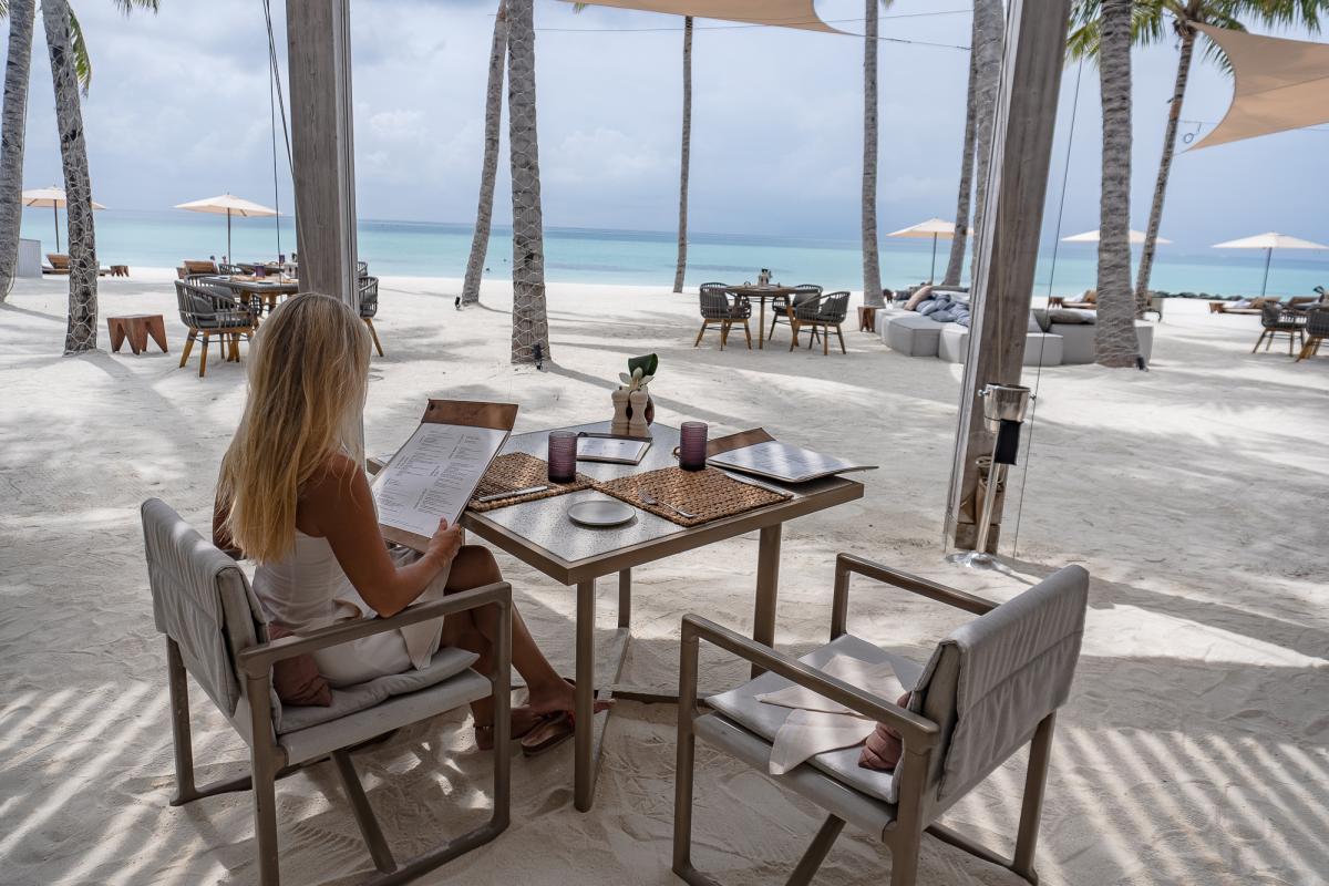Beach shack restaurant Ritz Carlton Maldives