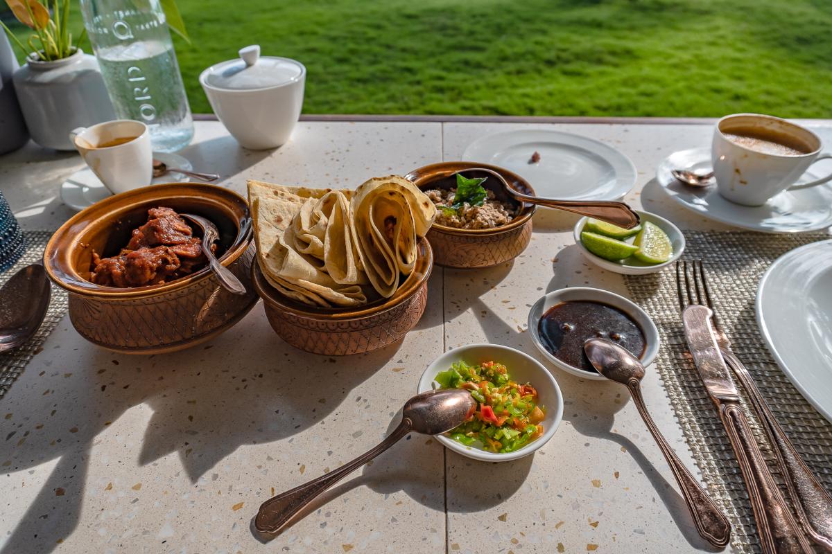 La Locanda Breakfast at the Ritz Carlton Maldives local breakfast