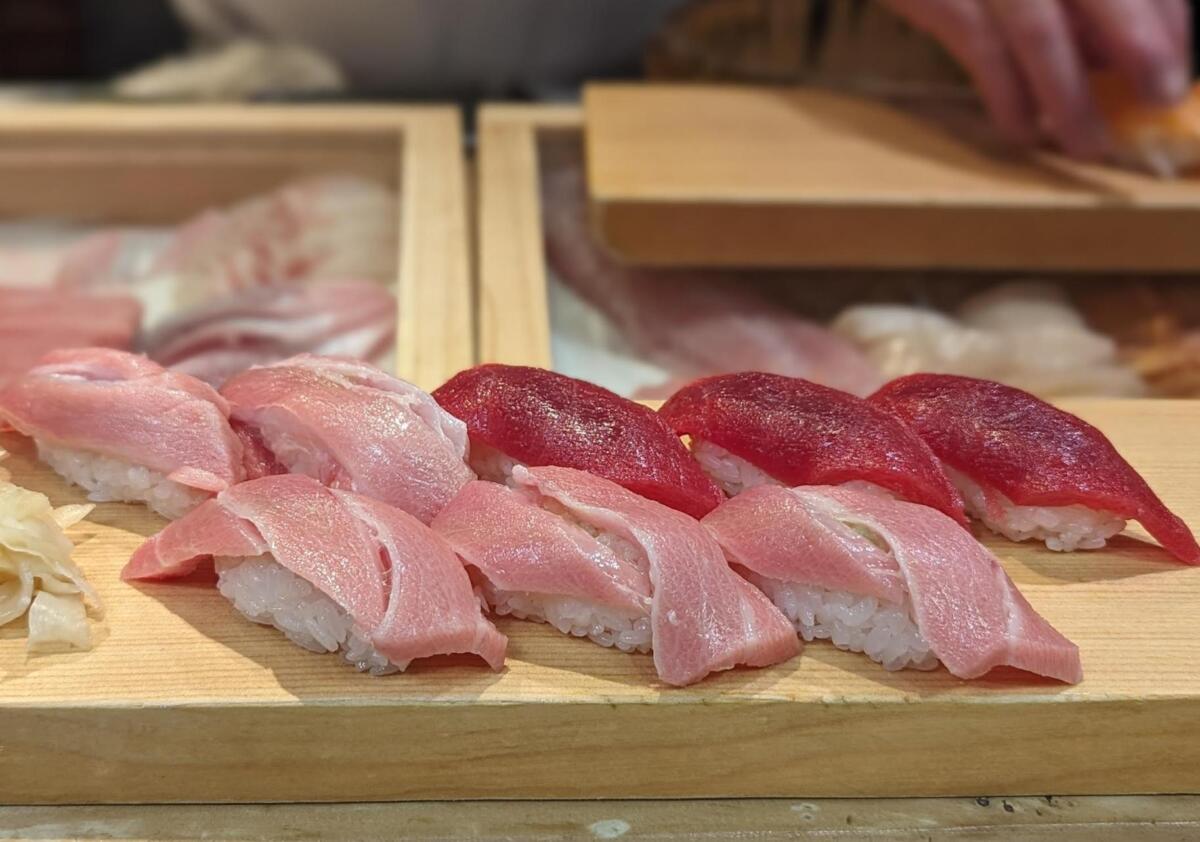 bluefin tuna at tsukiji market in tokyo japan