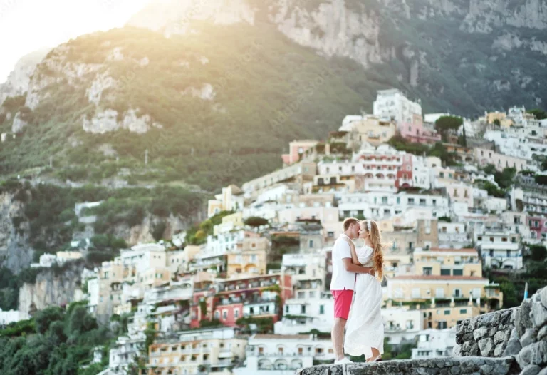 AMalfi coast couple honeymoon